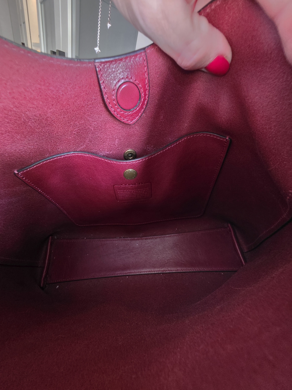 Coach Brooklyn 28 Leather Shoulder Hobo Bag In Ruby - Picture 13 of 16
